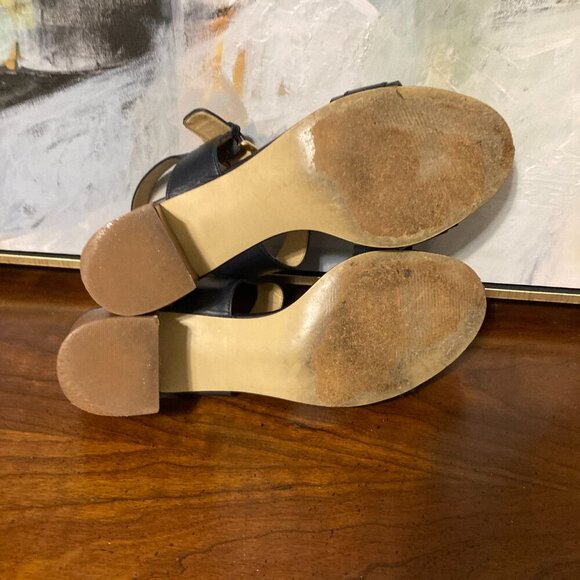 Talbots Black Kitten Heel Women Size 9 Open Toe Buckle Strap - Picture 6 of 12